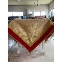 ราคา ผ้าปูโต๊ะ ผ้าคลุมโต๊ะเคียง ผ้าหลุยส์ สีครีม A set of side table cloth (17264797042)