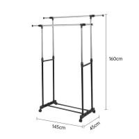 ราคา HOMEC ราวตากผ้าบาร์คู่ ราวแขวนผ้าบาร์เดี่ยว ราวตากผ้าเหล็ก ราวแขวนเสื้อผ้า 2 ชั้น ราวแขวนผ้ามีล้อ ปรับระดับได้ แขวนผ้าได้เยอะ (17442039465)