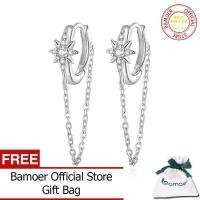 ราคา BAMOER ต่างหูห่วงเงินแท้925รูปดาวต่างหูพู่ยาวสำหรับผู้หญิง BSE699เครื่องประดับ Fine (16192651394)