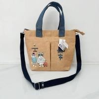 ราคา มือถือกระเป๋าสะพายข้างต่อสู้แมวปักลาย Kusuguru แบบญี่ปุ่นกระเป๋าสะพายไหล่ถุงหิ้วผ้ากระเป๋าหลายใบ (23976774676)