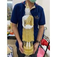 ราคา พระประจำวัน ปางอุ้มบาตร สูง23 นิ้ว องค์ขาวปิดทองเค พระประจำวันพุธ (14974887502)