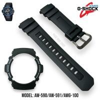 ราคา ฟรีไขควง3in1 กรอบสายนาฬิกาG SHOCKของแท้ รุ่น AW 591 AWG M100 (23719465390)