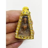 ราคา พระผงสุพรรณ กรูวัดพระศรีรัตนมหาธาตุ พร้อมเลี่ยมกรอบทองไมครอนฝังเพชร cz (17345527518)