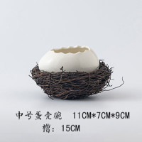 ราคา ชามเปลือกไข่นกกระจอกเทศสีขาวรังนกขนาดใหญ่ที่มีชื่อเสียงทางอินเทอร์เน็ต เครื่องใช้บนโต๊ะอาหารเซรามิกของโรงแรม สลัดผลไม้อบ ชามน้ำแข็งแห้งที่สร้างสรรค์ (21522516651)