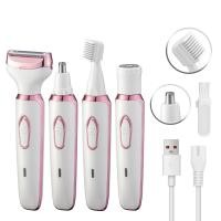 ราคา COD 4 In 1 Portable Electric Epilator Bikini Eyebrow Nose Lady Trimmer Body Facial Hair Removal Face Shaver Painless Epilator Gifts (24594445579)