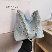 ราคา กระเป๋าสะพาย ใบใหญ่ ข้างเกาหลี แฟชั่น ฝังไข่มุก โซ่ สำหรับนักเรียนและผู้หญิง เก๋ๆ (21315357483)