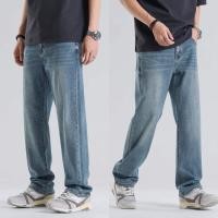 ราคา กางเกงยีนส์ผู้ชายขายาวกางเกงยีนส์ทรงกระบอกย้อนยุคผ้าทรงหลวมทรงกระบอกใหญ่สไตล์เกาหลี (23176511220)
