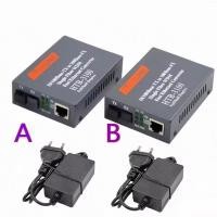 ราคา ของแท้ Media Converter 10 100 1000 MBPS HTB 3100 A B 30KM Single mode Single fiber มีเดีย คอนเวอร์เตอร์ (24749990644)
