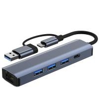 ราคา 5IN2 USB 3 0 Type C to Ethernet RJ45 Adapter Network LAN Gigabit 100Mbps 1000Mbps USB C Hub (22947079671)