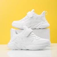 ราคา NBGAGA เด็กหญิงเด็กชายรองเท้าลำลองแฟชั่นเด็กชายรองเท้ากีฬาหนังกันน้ำรองเท้าวิ่งสีดำเด็กรองเท้าผ้าใบสีขาวขนาด28 39 (21520323938)