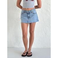 ราคา กระโปรงยีนส์แฟชั่นลำลองกุ๊นเอวต่ำกระโปรงยีนส์สั้นสำหรับผู้หญิงสำหรับฤดูร้อน (22541844305)