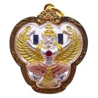 ราคา K269 ครุฑ หลวงพ่อวราห์ วัดโพธิ์ทอง ปี 2567 พญาครุฑ ลงยา 3K เลี่ยม กรอบทองไมครอน ขนาด 4x3 5 cm (22963836213)