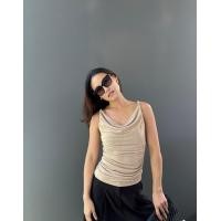 ราคา colourblockmatter Qwin Top เสื้อสายเดี่ยว จับเดรป คอถ่วง ผ้าวิ้ง มี 6 สี (24836300913)