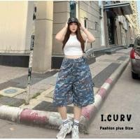 ราคา I CURV JEANS กางเกงยีนส์ขาสั้นสาวอวบ กางเกงคาโก้คนอวบ ลายทหาร สไตล์สตรีท เท่ ๆ เอวสูง เก็บทรงสวย ทรงขากระบอกใหญ่ แฟชั่นสาวอวบอ้วน ใส่สบาย street style fashionplussize (24549081792)