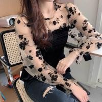 ราคา เสื้อเชิ้ตคอโปโลแขนยาวผ้ากำมะหยี่สีทองสไตล์ฝรั่งเศส ทรงเข้ารูป เสื้อเชิ้ตคอโปโลผ้าลูกไม้สำหรับผู้หญิง ฤดูใบไม้ผลิและฤดูใบไม้ร่วง (24250499495)