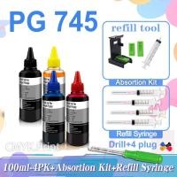 ราคา pg 745 ink cartridge cl 746 ink pg745xl cl 746xl 100ml ink compatible for Canon MG25 MG2470 MG2570 MG2570s MG2577 MG2970 MG3077 IP2870 MG2470 (16637605050)