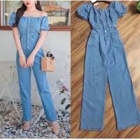 ราคา จั้มสูทยีนส์ขายาว แขนพองจั้ม สไตล์เกาหลี 569 (18562403055)