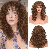 ราคา 50 ซม กลางแยกส่วนยาวหยิกวิกผมปุยใยสังเคราะห์ผม Glueless เหมาะสำหรับใช้ในงานปาร์ตี้ทุกวัน Ub TH (24283559183)