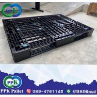 ราคา พาเลทพลาสติก สีดำ พาเลทพลาสติกมือสอง ขนาด 90x130x12 cm PPK Pallet พีพีเค พาเลท (20611469814)