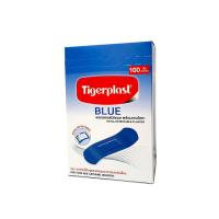 ราคา Tigerplast Blue ไทเกอร์พล๊าส บลู กล่อง100 ชิ้น พลาสเตอร์ปิดแผล BLUE plastic adhesive dressings Metal detectable Gohealthy (24431688586)