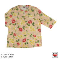 ราคา เสื้อแตงโม SUIKA เสื้อคอจีนจีบอกผ้าเรยอง แขน 3 ส่วน ลายดอกไม้ RY J3 021 (18144243652)