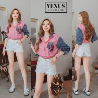 ราคา Jeans Shirt เสื้อเชิ๊ตแต่งผ้ายีน ช่วงเอวสามารถรูดผูกได้นะคะ (23816418803)