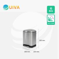 ราคา UIVAถังขยะเท้าเหยียบสแตนเลสทรงกลม Soft close ขนาด5ลิตร12ลิตร20ลิตร30ลิตร ทรงเหลี่ยม6122040ลิตร (22476835561)