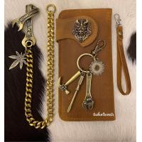 ราคา กระเป๋าหนังวัวแท้ โซ่ทองเหลืองแท้ ชุดพวงกุญแจ กระเป๋าหนังวัวแท้ครบชุด กระเป๋าหนังวัวแท้พร้อมสายคล้อง (19653910009)