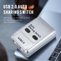 ราคา USB 2 0 Auto Sharing Switch 2 Port HUB Adapter Switcher for 2 PC Printer USB Switch Devices Support (24236845899)