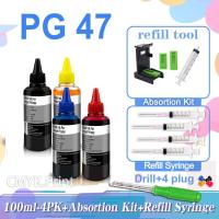 ราคา Canon PG 47 in cartridge CL 57 ink PG47XL CL57XL refillable 100ml ink for Canon E480 E477 E470 E460 E410 E4270 E3470 E3370 E3170 (16637504599)