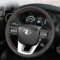 ราคา ปกพวงมาลัยรถยนต์ออกแบบเองได้หนังไมโครไฟเบอร์เย็บมือที่หุ้มพวงมาลัยแบบ DIY สำหรับรถยนต์โตโยต้าฟอร์จูนเนอร์ For Toyota Fortuner 2016 2024 Hilux 2015 2024 (24736403772)