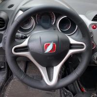 ราคา ปกพวงมาลัยรถยนต์ออกแบบเองได้หนังไมโครไฟเบอร์เย็บมือที่หุ้มพวงมาลัยแบบ เหมาะสำหรับ Honda Fit 2009 2013 City (24736360516)
