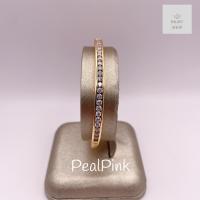 ราคา กำไลข้อมือเพชรแถวแบบฝังสอดหน้าทองประดับเพชรเรียงยาวครึ่งวงกำไล รอบวงประมาณ18cm (23590507913)
