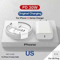 ราคา For Apple Original 30W Quick Charger For iPhone 11 13 12 14 15 Pro Max Mini XR XS 8 Plus iPad Fast Charging Type C iPhone Cable (23450137377)