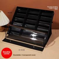 ราคา พร้อมส่ง กล่องใส่แว่น ถาดใส่แว่นตา ป้องกันฝุ่น 18 ช่อง ถาดป้องกันฝุ่นแว่นตา สามารถยืนได้ ฝาปิดโปร่งใส (24186090865)