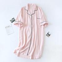 ราคา ชุดนอนผ้าไหมคอตตอนสำหรับผู้หญิงในช่วงฤดูร้อน แขนสั้น สีพื้น ชุดนอนผ้าไหมคอตตอน ชุดนอนผ้าฝ้ายเทียม ชุดคลุมเปิด ชุดกระโปรงยาวปานกลาง (24262616366)