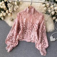 ราคา เสื้อเชิ้ตแขนกระดิ่งแฟชั่นสไตล์เกาหลีแบบใหม่สำหรับผู้หญิงเสื้อชิคนิชแบรนด์สไตล์ฝรั่งเศสเสื้อกันแดดลูกไม้แบบบางสำหรับผู้หญิงแขนยาว (20602995043)