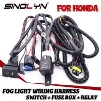 ราคา H11ไฟตัดหมอกสายไฟสำหรับ Honda Civic crv city fit 12V รีเลย์40A พร้อมกล่องฟิวส์ไฟ LED หมอกชุดสายไฟรถอุปกรณ์เสริม (16280582402)