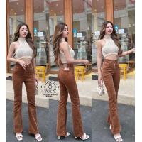 ราคา BU5561 1 กางเกงผ้าลูกฟูกร่อง100 กางเกงเอวสูงปลายขาม้าสีน้ำตาลมีไซล์ใหญ่สำหรับสาวอวบPLUSSIZE (17018503349)