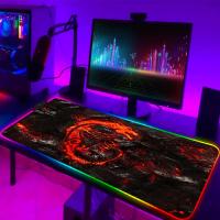 ราคา RGB MSI mouse pad LED light computer game accessories XL mouse pad anti slip gaming table pad computer keyboard laptop CS GO pad (22428454257)