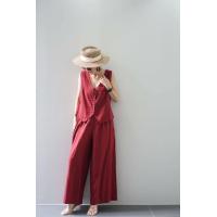 ราคา ุชุดเซทเสื้อกั้ก ผ้าลินินผสมฝ้ายเสื้อกระดุมจริง มาพร้อมกับกางเกงขายาวยางยืดรอบเอว ฟรีไซส์ อก40 (18940071576)