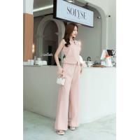 ราคา ชุดset 2ชิ้น Miniheart set กางเกงขายาว เสื้อกั๊กกระดุมหัวใจ (23360299863)