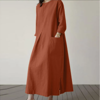 ราคา Elegant Long Sleeve Round Neck Sun Dress Casual Holiday Womens Dress Spring New Model Fashionable Wrap Up Your Style In This Dr (24708811241)