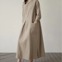 ราคา Elegant Long Sleeve Round Neck Sun Dress Casual Holiday Womens Dress Spring New Model Fashionable Wrap Up Your Style In This Dr (24708811245)