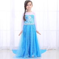 ราคา BB ชุดเจ้าหญิงเอลซ่า แขนยาวสีฟ้า ชุดกระโปรงยาว ผ้าคลุมไหล่ รุ่น Q89 (21499835096)