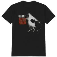 ราคา เสื้อยืดแขนสั้นคอกลมผ้าคอตตอนลายกราฟิกสำหรับผู้ชายมีแถบ U2 100 (22789873008)