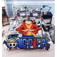 ราคา ชุดผ้าปูที่นอนวันพีช ผ้าปูที่นอนลายลูฟี่ ครบเซท 6 ชิ้น มีผ้านวม สินค้าพร้อมส่ง (16190710405)