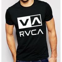 ราคา RVCA VA เสื้อยืดคอกลมผ้าฝ้ายกราฟิก100 สำหรับผู้ชาย (22685790826)