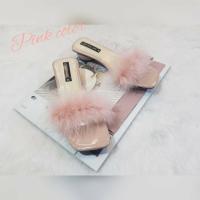 ราคา รองเท้าแฟชั่น ส้นกลม ขนมิ้ง ขนเฟอร์ ส้นสูง 1 นิ้ว รองเท้าแฟชั่น แบบแตะส้นสูง (22153981032)