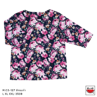 ราคา เสื้อแตงโม SUIKA เสื้อผ้าป่านมัสลิน คอปาดกระดุมหลัง 3 เม็ด แขนสามส่วน M C3 127 (23547777643)